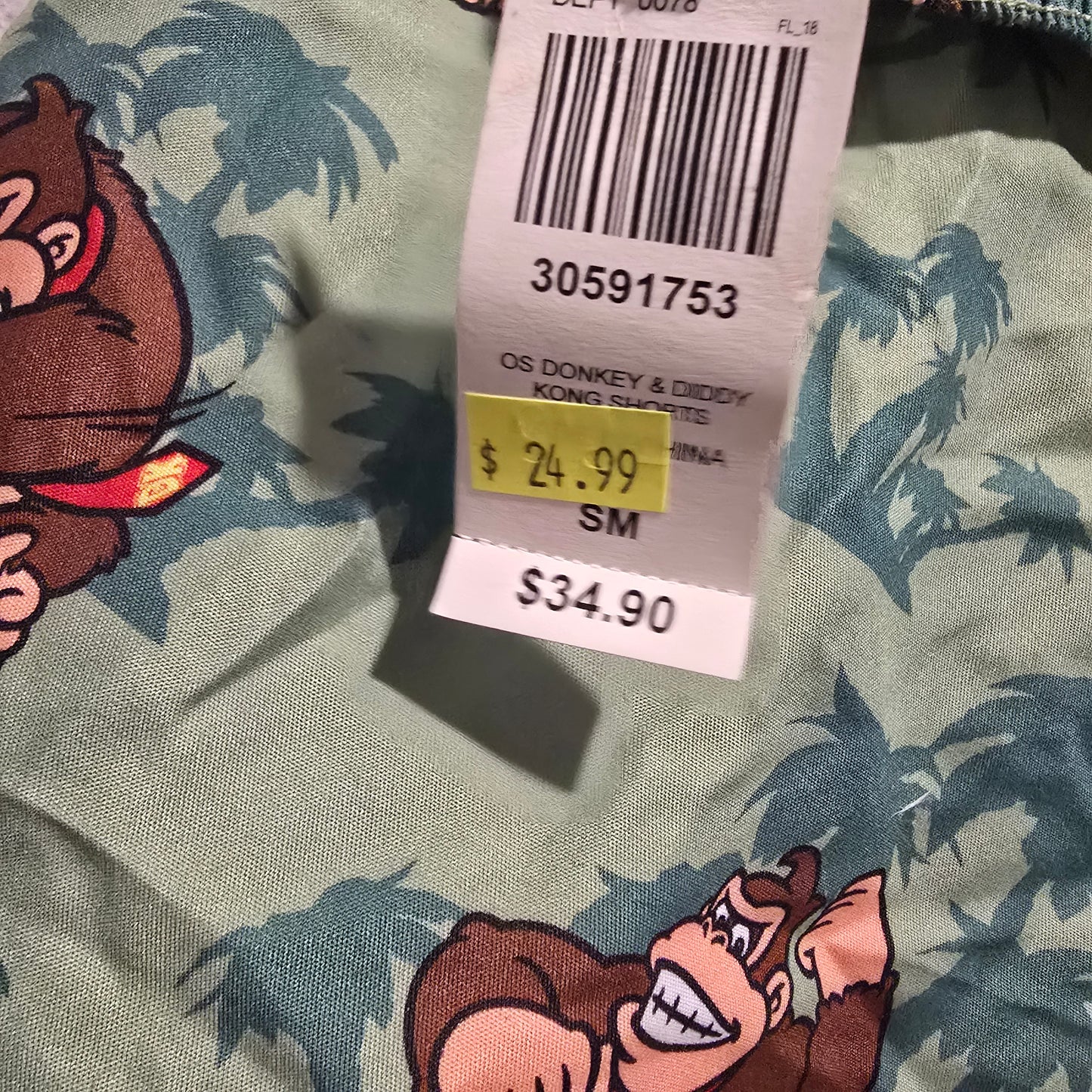 Donkey Kong Swim Trunks S