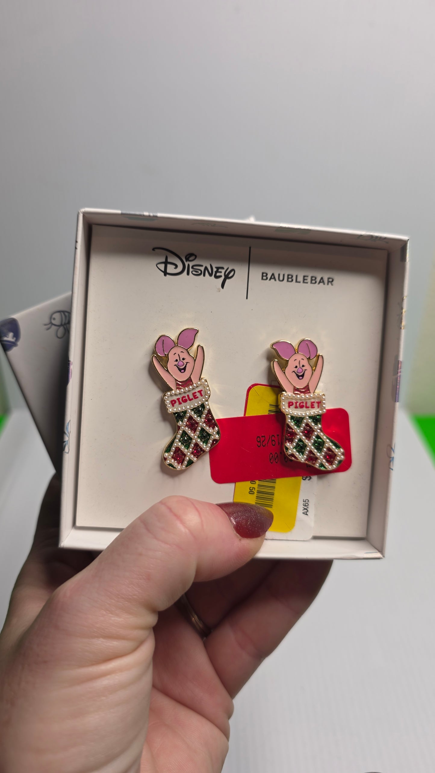 Piglet Christmas Earrings
