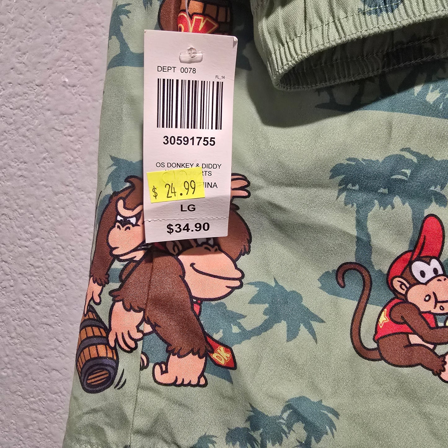 Donkey Kong Swim Trunks L